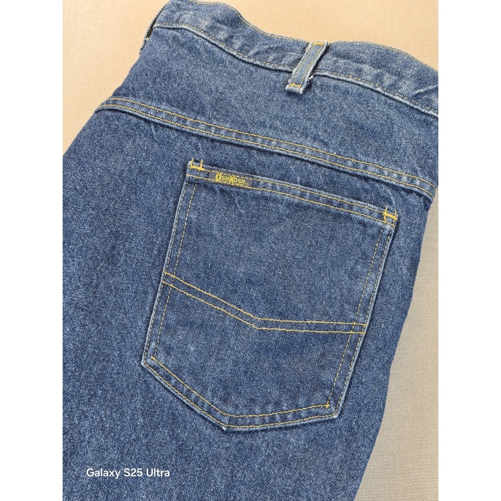 Vintage Oshkosh Bgosh Mens Denim Jeans Full Flannel Lining 42x32 USA Made Winter